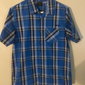 Oakley Blue Plaid Men's Shirt-Button Up-Size Small